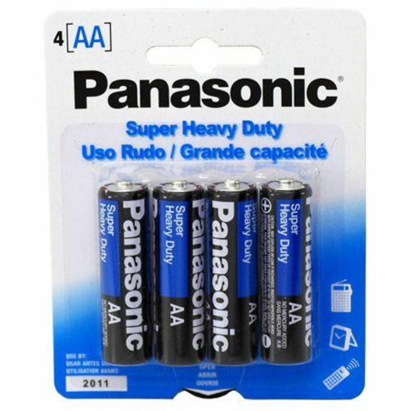 Panasonic Super Heavy Duty AA Batteries, 4 Pack