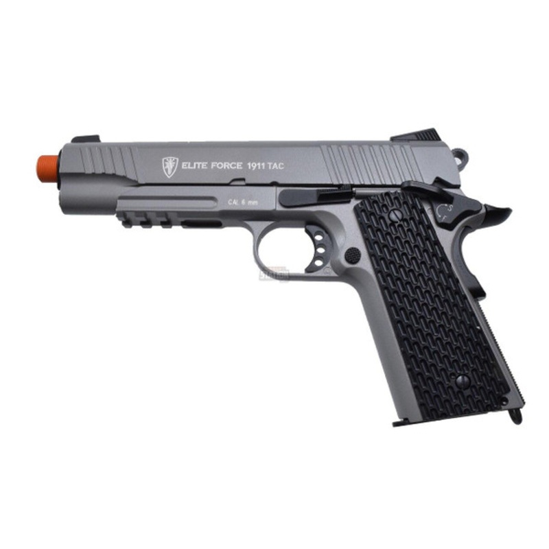 Elite Force 1911 TAC Blowback CO2 Airsoft Pistol, Gunmetal Grey, Full Metal