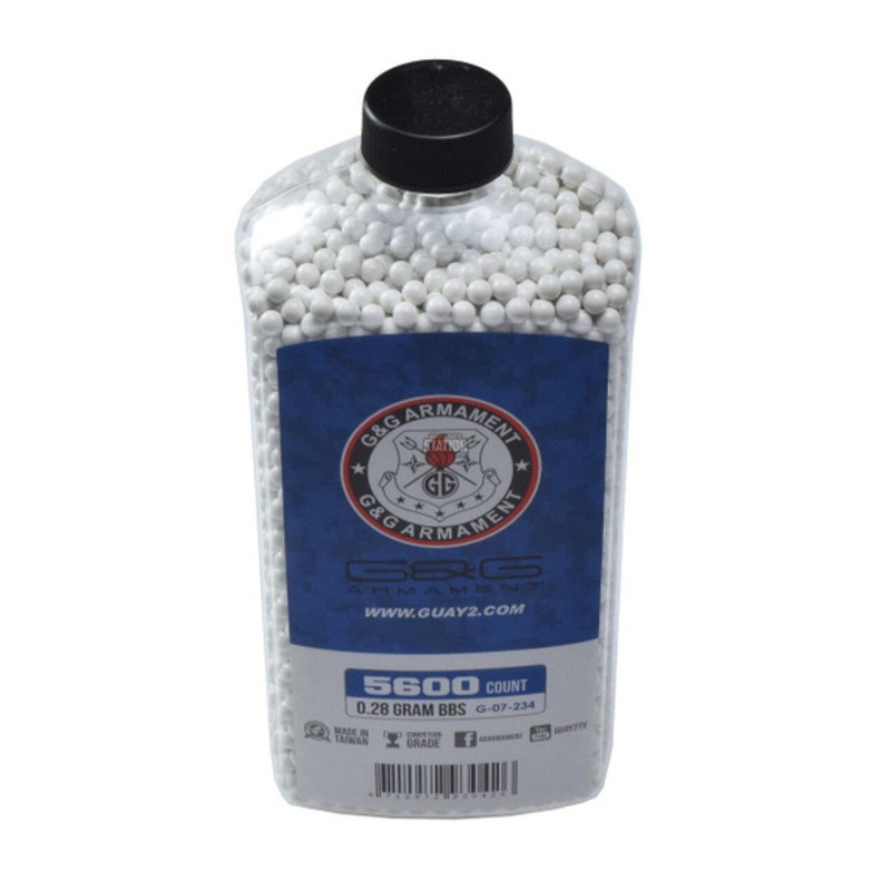G&G Perfect BBs, 0.28g, 5600 ct. Bottle, White