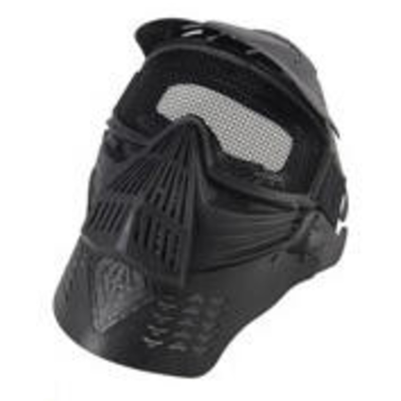 Full Face Mask with Mesh Goggles and Neck Protector, Black