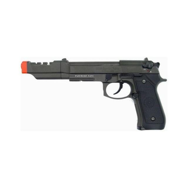 HFC M9 Full Metal Semi Auto Gas Blowback Pistol with Compensator & Aluminum Carry Case