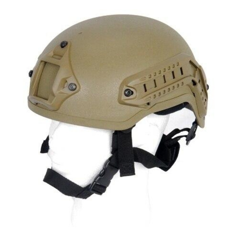 Lancer Tactical MICH 2001 NVG Helmet w/ Rails, Tan