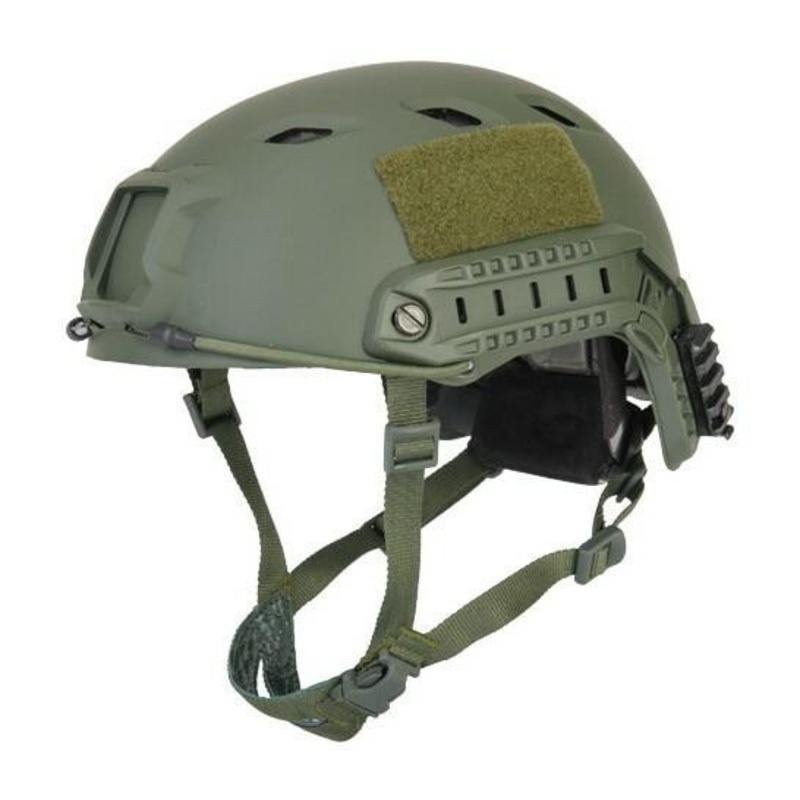 Lancer Tactical SpecOps Military Style NVG Helmet w/ Rails, OD Green