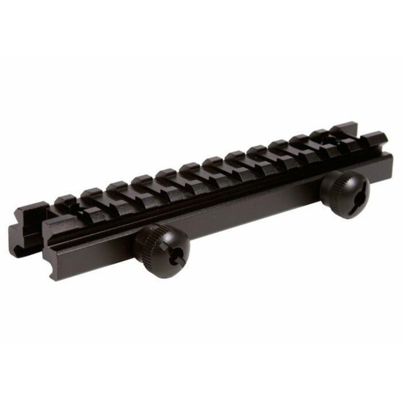 UTG Low Profile Riser Mount, 0.5 Saddle Height, See Through Picatinny Rail, 13 Slots