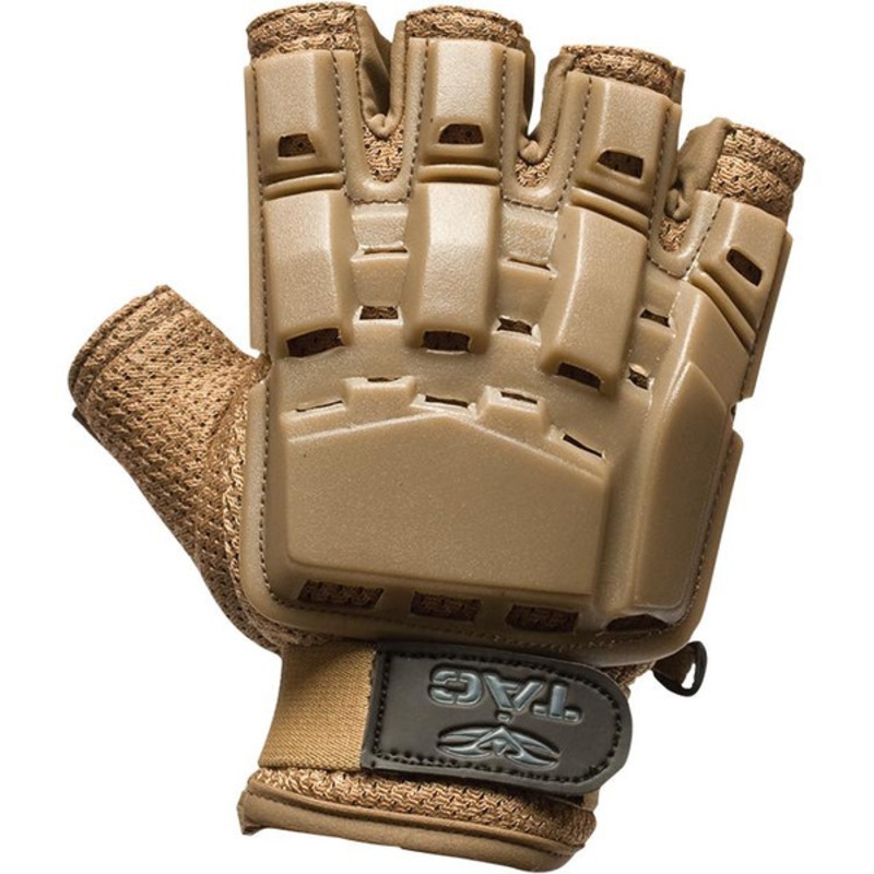 V-Tac Half Finger Armored Gloves, Tan