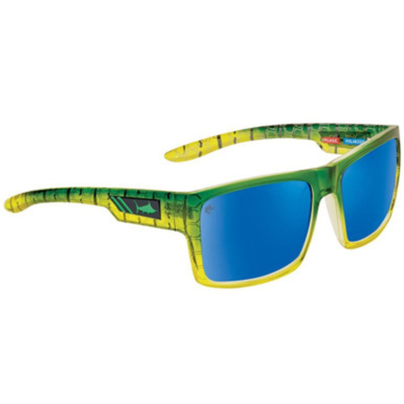 Pelagic Shark Bite Sunglasses – Green Dorado/Blue Mirror