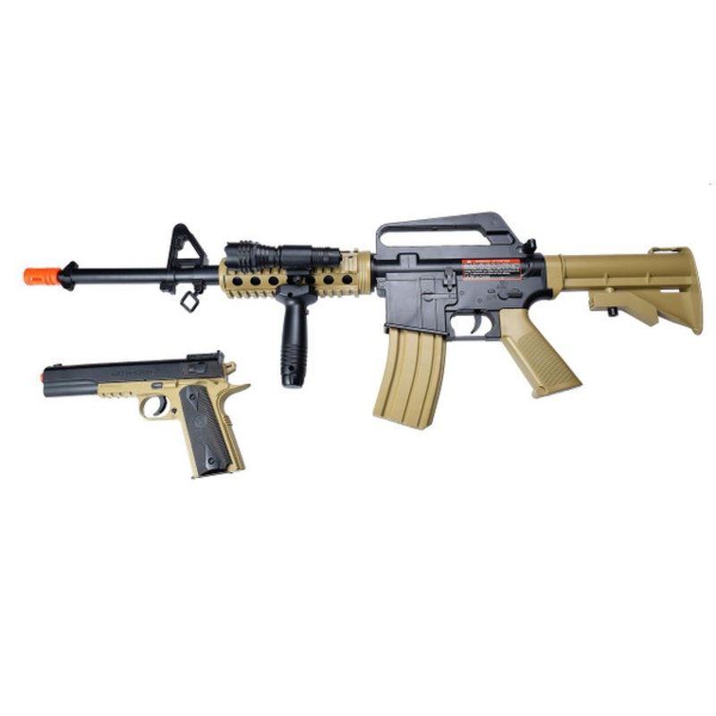 Colt Spring M4 and Pistol Combo Kit, Two-Tone Tan & Black