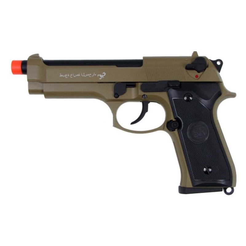 SRC M9 Full Metal Semi Auto Gas/CO2 Blowback Pistol – Sahara Limited Tan Edition with Carry Case