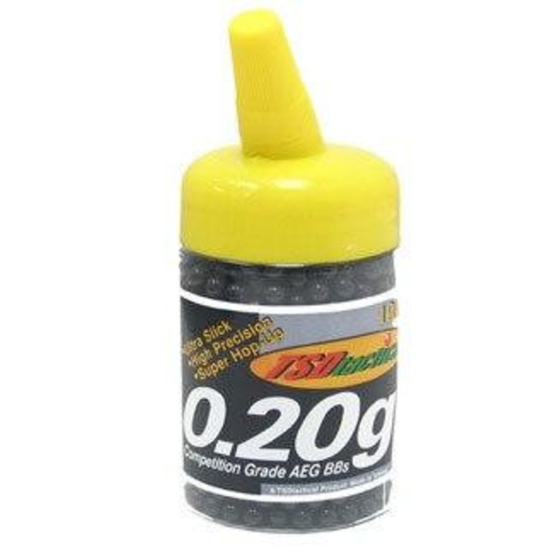TSD Competition Grade AEG 6mm plastic airsoft BBs, 0.20g, 1000 rds, black