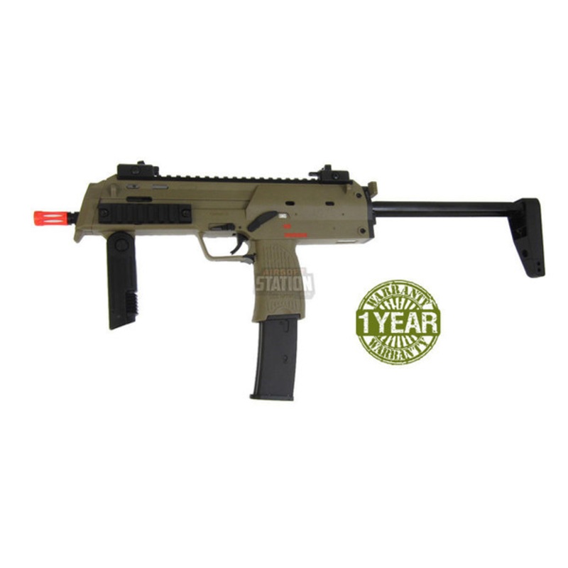 H&K MP7A1 Gas Blowback Airsoft Gun by KWA, Dark Earth/Tan