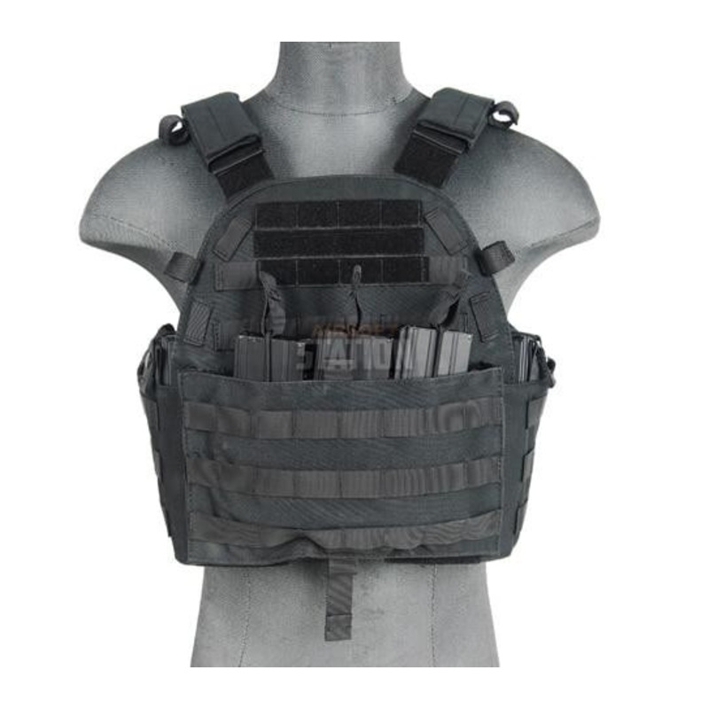 Lancer Tactical 6094 Plate Carrier w/ Triple Inner Mag Pouch, Black