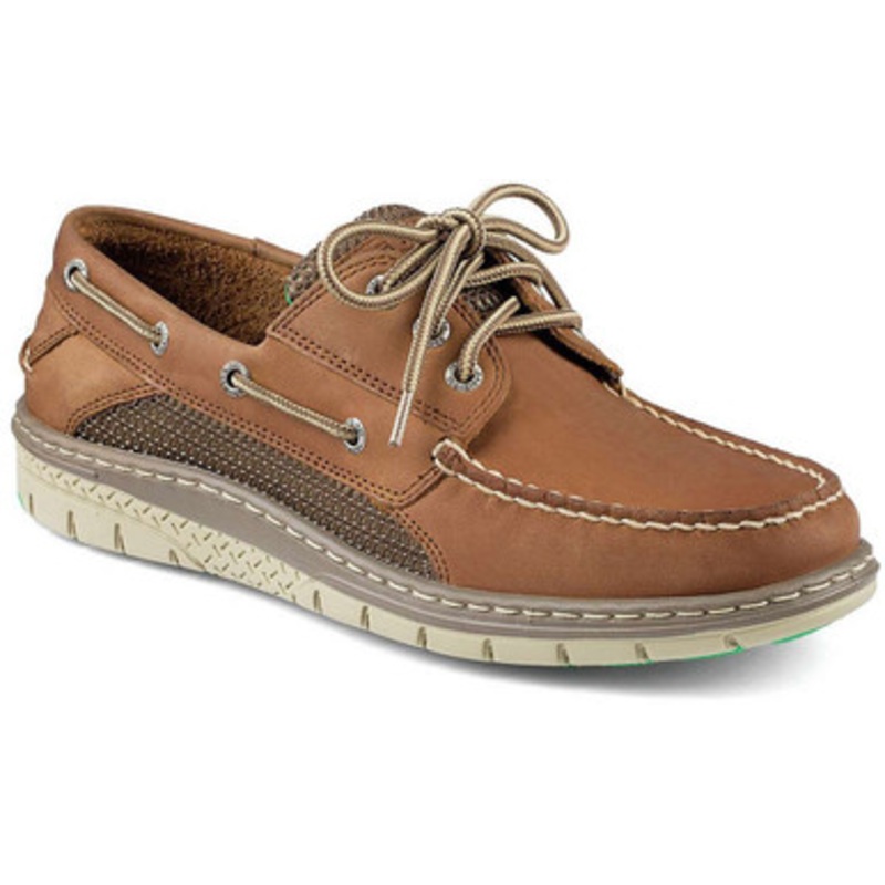 Sperry STS10673 Billfish Ultralite 3-Eye Boat Shoe – Tan/Green – 10