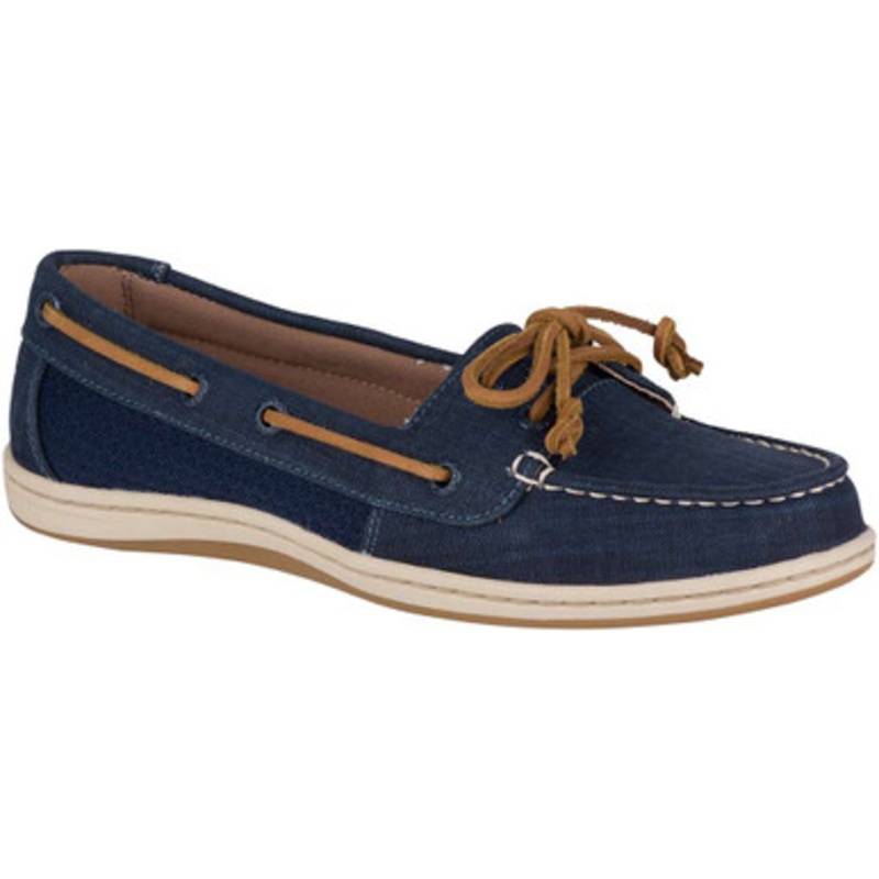 Sperry STS80276 Women’s Firefish Scratch Linen Boat Shoe – Navy 8.5M