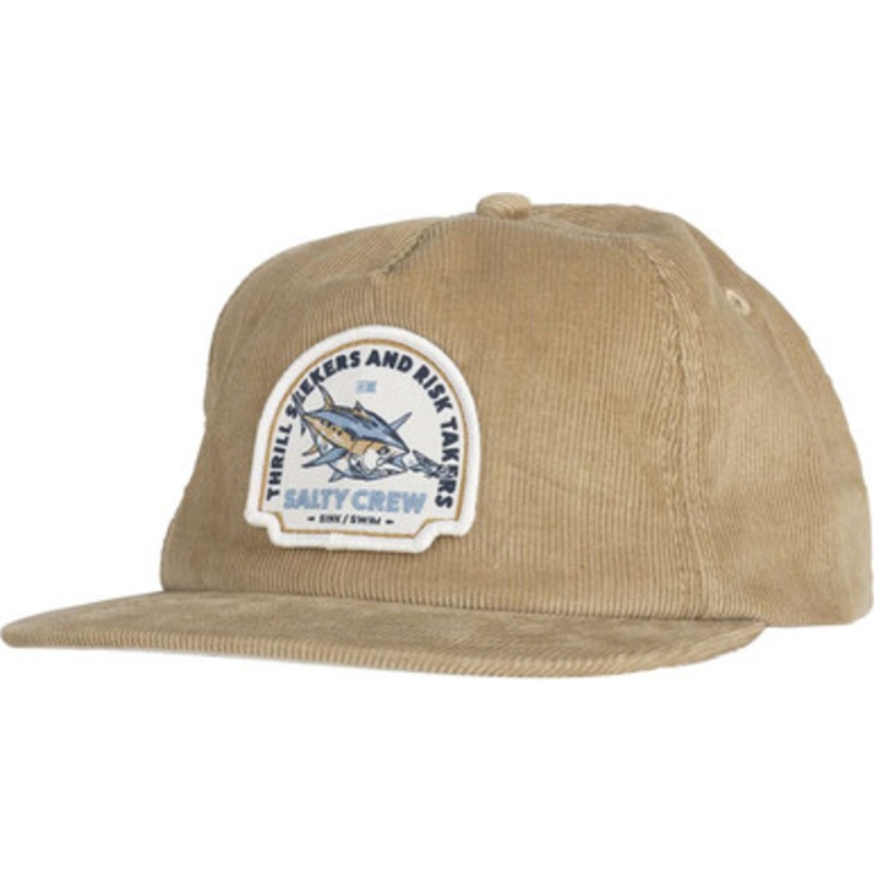 Salty Crew Chaser Cord 5 Panel Hat – Straw