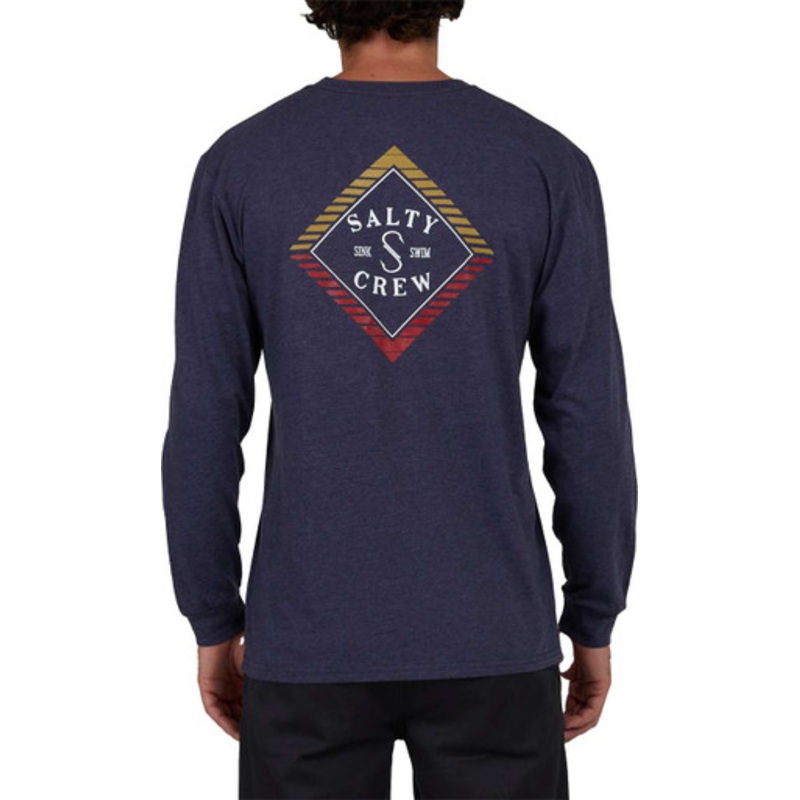 Salty Crew Faded Premium Long Sleeve T-Shirt – Navy Heather – Large