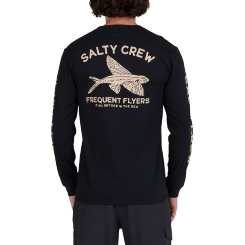 Salty Crew Frequent Flyer Long Sleeve – Black – Small