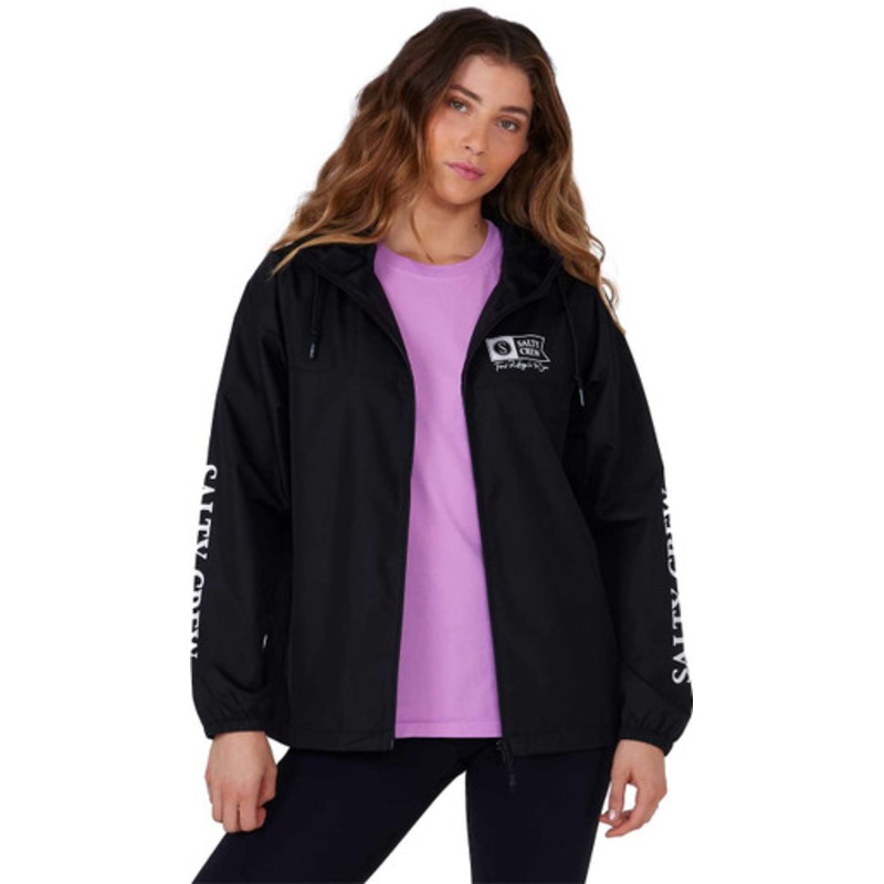 Salty Crew Frits Windbreaker Jacket – Black – X-Large