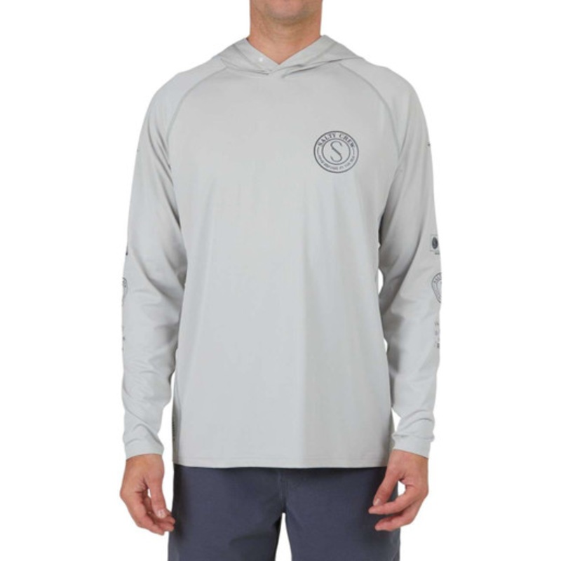 Salty Crew Palomar 2 Pinnacle Hood Sunshirt – Grey – Large