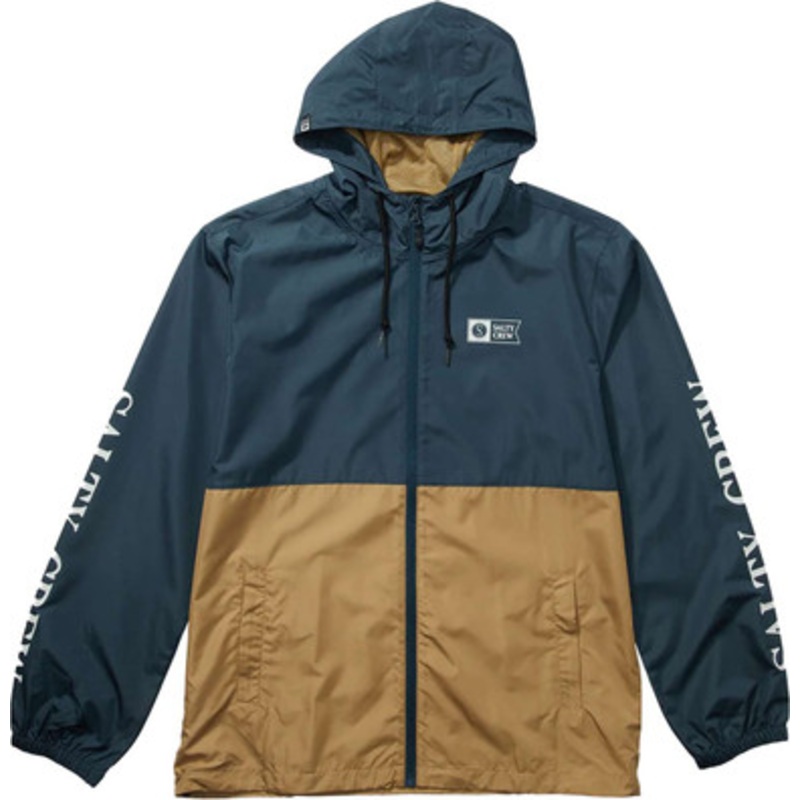 Salty Crew Surface Windbreaker Jacket – Navy/Straw – 2X-Large