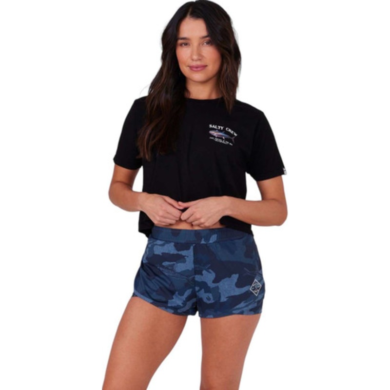 Salty Crew Women’s Tippet Tech Shorts – Blue Camo – X-Small