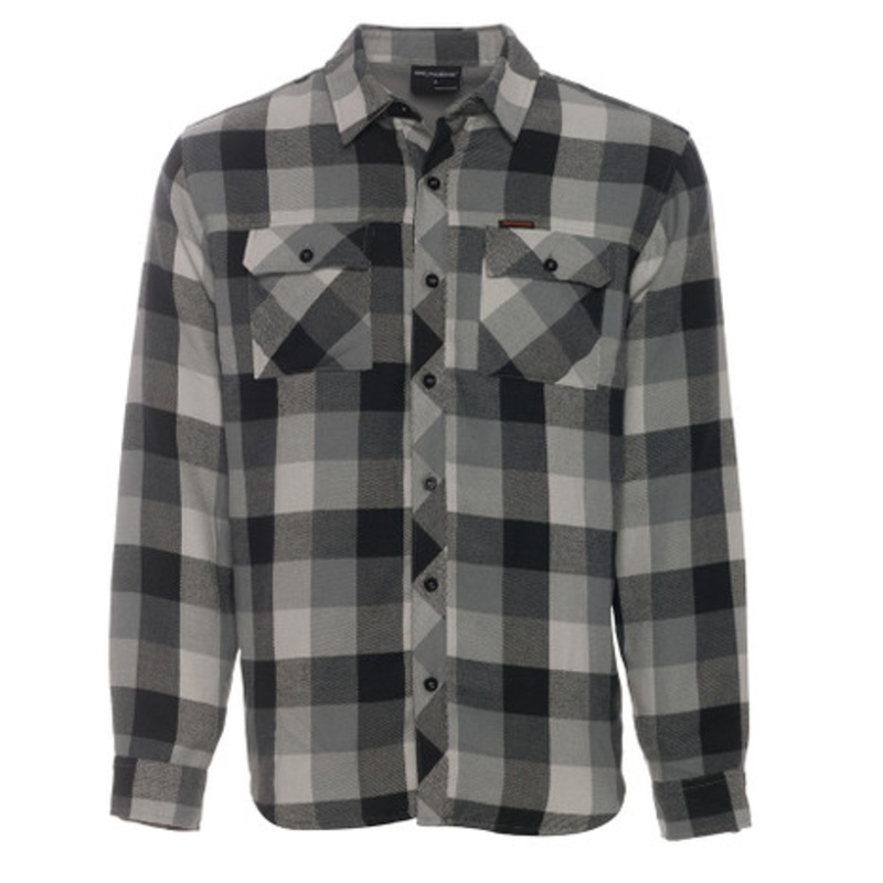 Grundens Kodiak Long Sleeve Shirt – Black Plaid – L