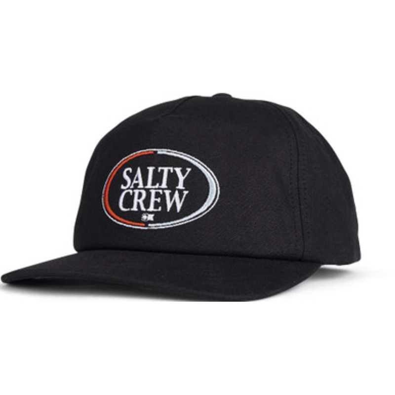Salty Crew A-Frame 5 Panel Hat – Black