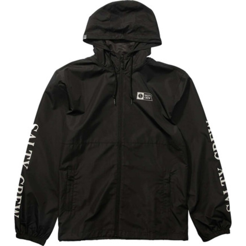 Salty Crew Surface Windbreaker Jacket – Black – X-Large