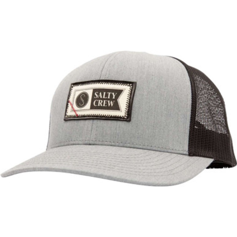 Salty Crew Topstitch Retro Trucker Hat – Heather Grey/Black