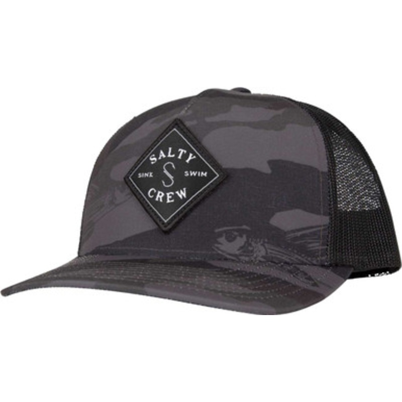 Salty Crew Sealine Retro Trucker Hat – Black Camo