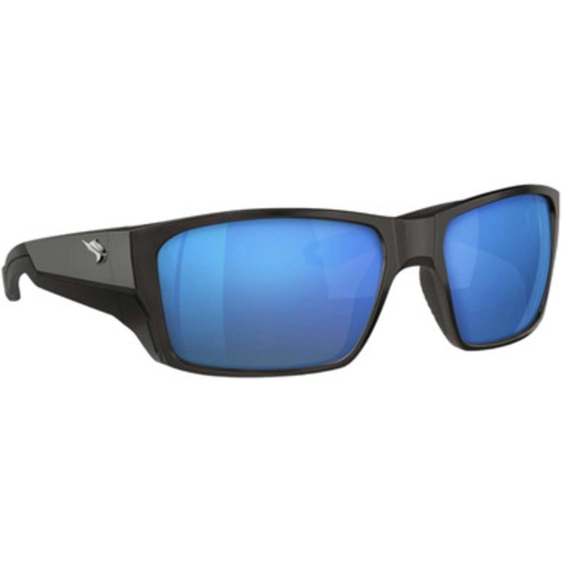 Fin-Nor Backdown Sunglasses – Matte Black Frame/Blue Mirror Poly Lens