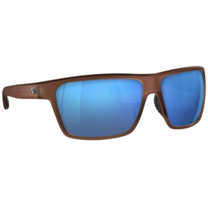 Fin-Nor Circle Hook Sunglasses – Frosted Matte Brown Frame / Blue Mirror Glass Lens