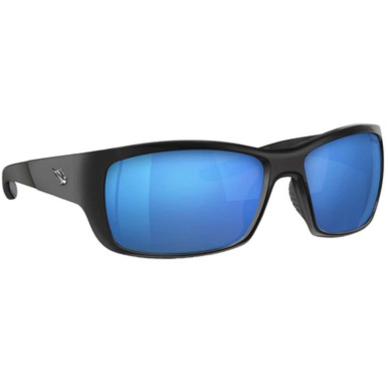 Fin-Nor Dredge Sunglasses – Matte Black Frame/Blue Mirror Poly Lens