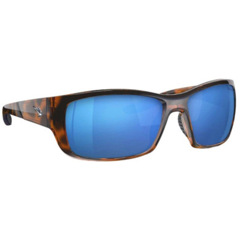 Fin-Nor Dredge Sunglasses – Shiny Java Tortoise Frame/Blue Mirror Glass Lens