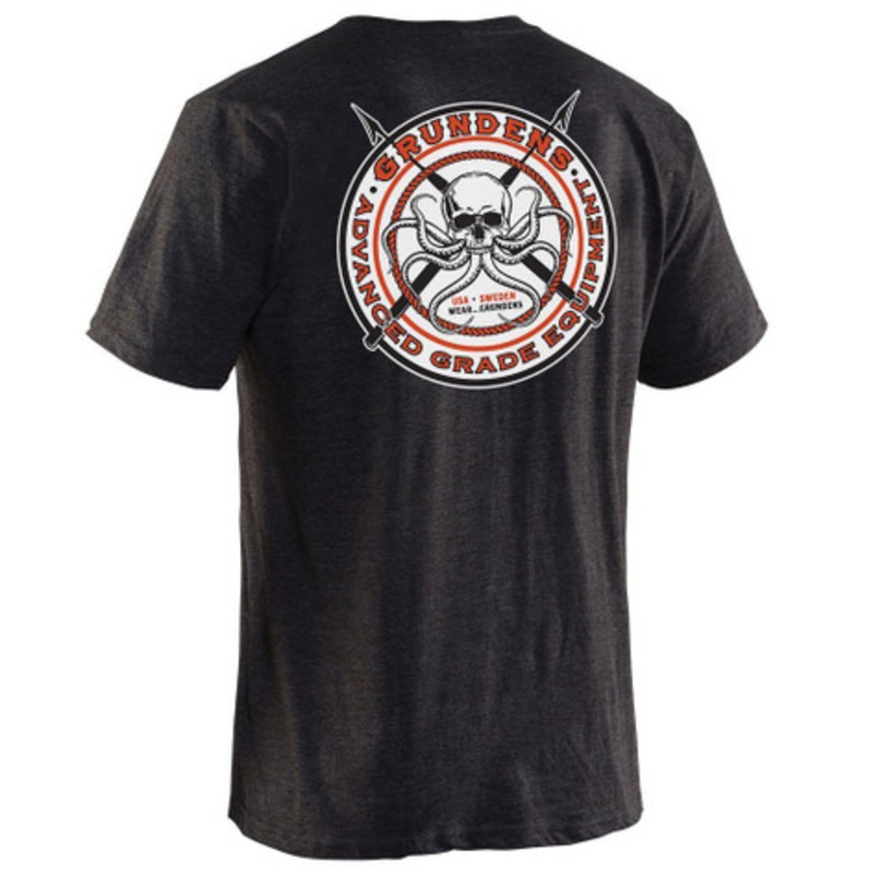 Grundens Davy Jones Short Sleeve T-Shirt – Heather Charcoal – 2XL