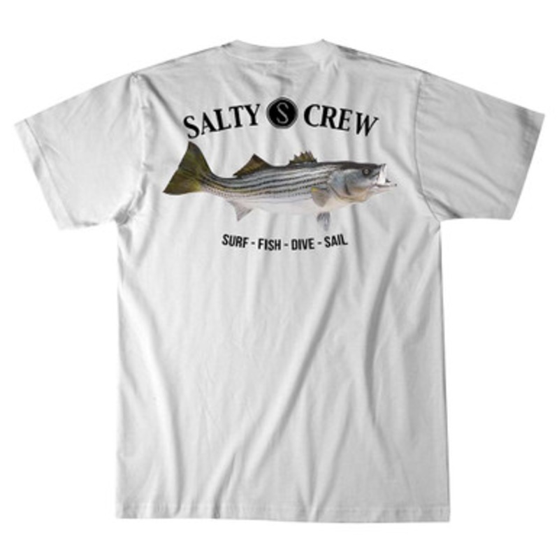 Salty Crew Striped Bass Short Sleeve T-Shirt – White 3XL