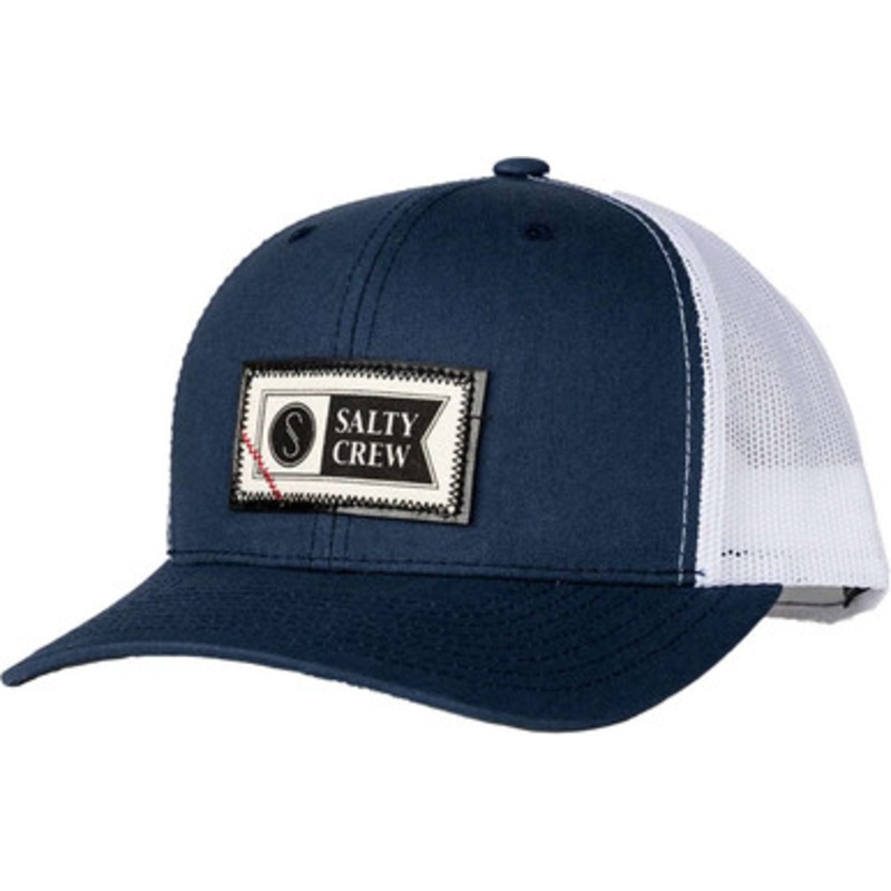 Salty Crew Topstitch Retro Trucker Hat – Navy/White