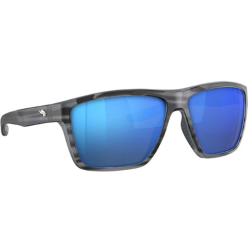Fin-Nor Big Pine Sunglasses – Matte Smoke Stripe Frame/Blue Mirror Poly Lens