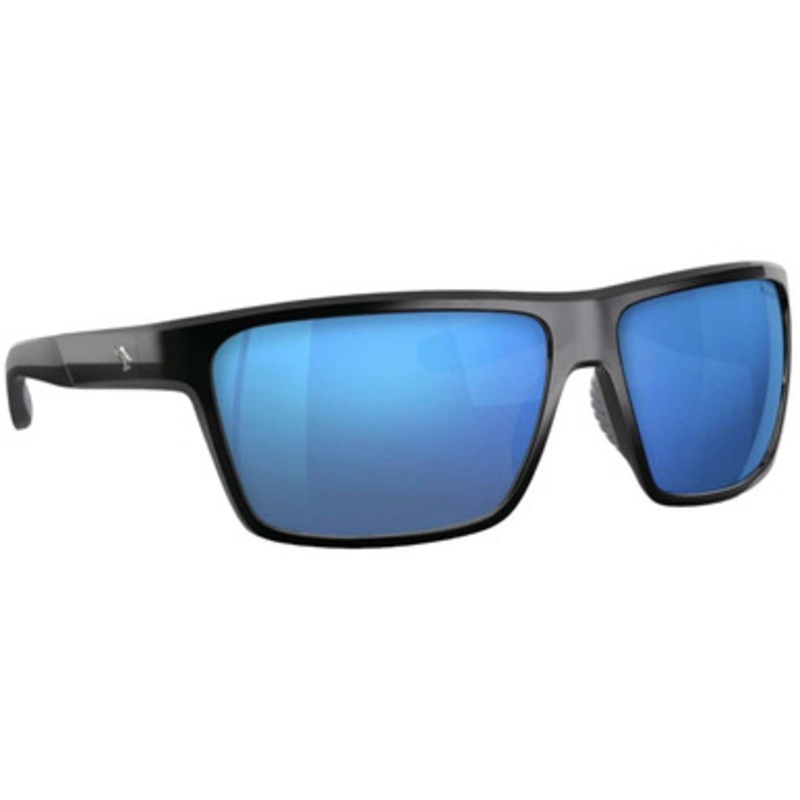 Fin-Nor Circle Hook Sunglasses – Shiny Black Frame/Blue Mirror Poly Lens