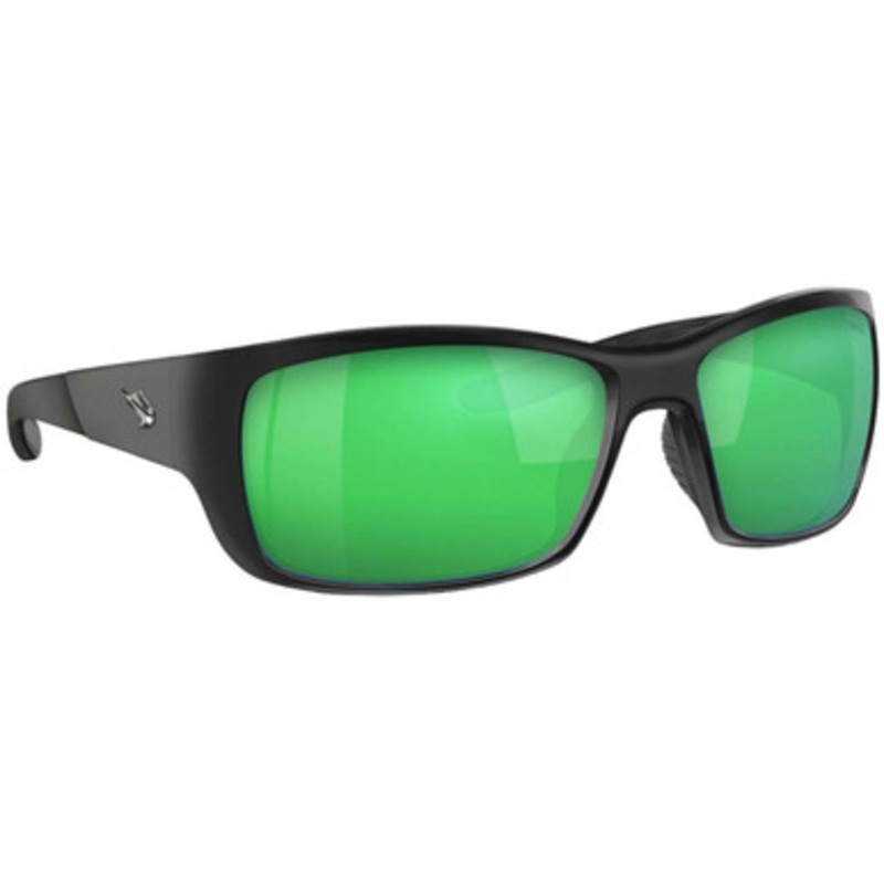 Fin-Nor Dredge Sunglasses – Matte Black Frame/Green Mirror Glass Lens