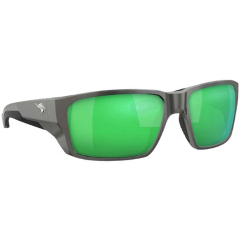 Fin-Nor Flybridge Sunglasses – Matte Dark Grey Frame/Green Mirror Poly Lens