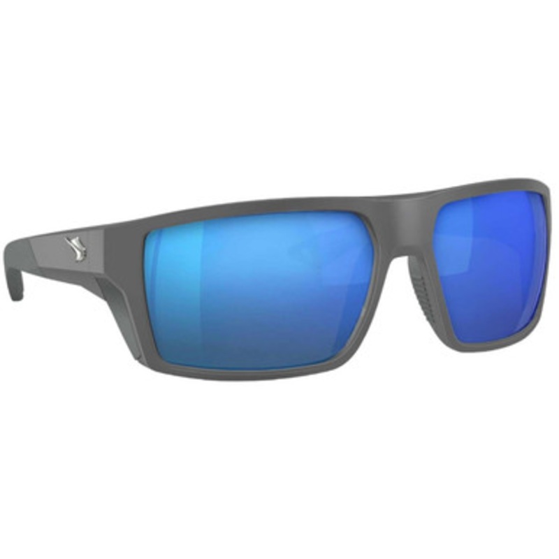 Fin-Nor North Drop Sunglasses – Matte Dark Grey Frame/Blue Mirror Glass Lens