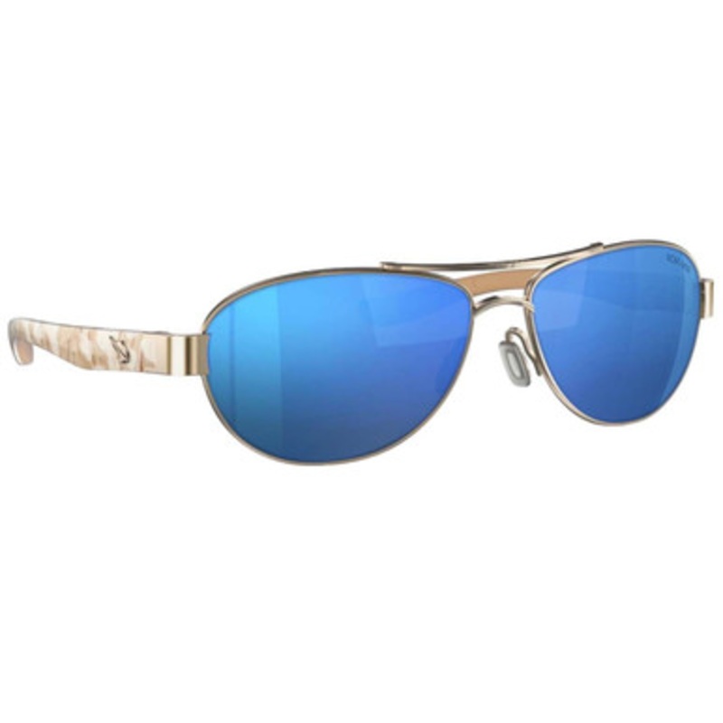 Fin-Nor Sea Shore Sunglasses – Soft Gold/Tiger Conch Frame/Blue Mirror Poly Lens