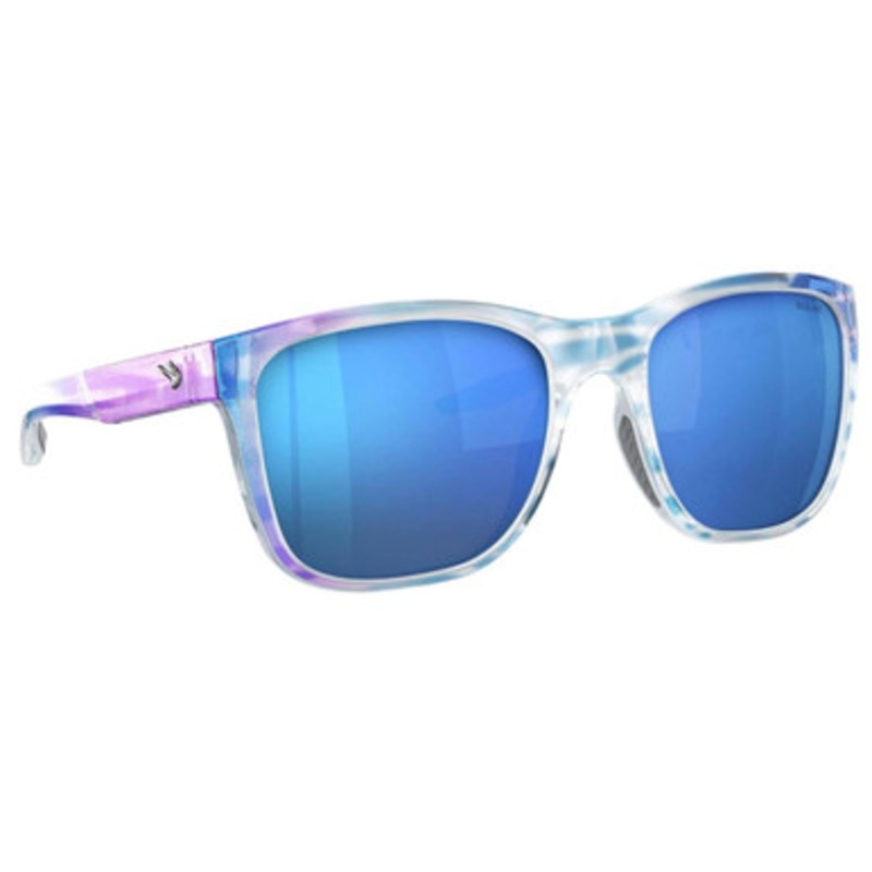 Fin-Nor Tilloo Sunglasses – Iridescent Pearl Stripe Frame/Blue Mirror Poly Lens