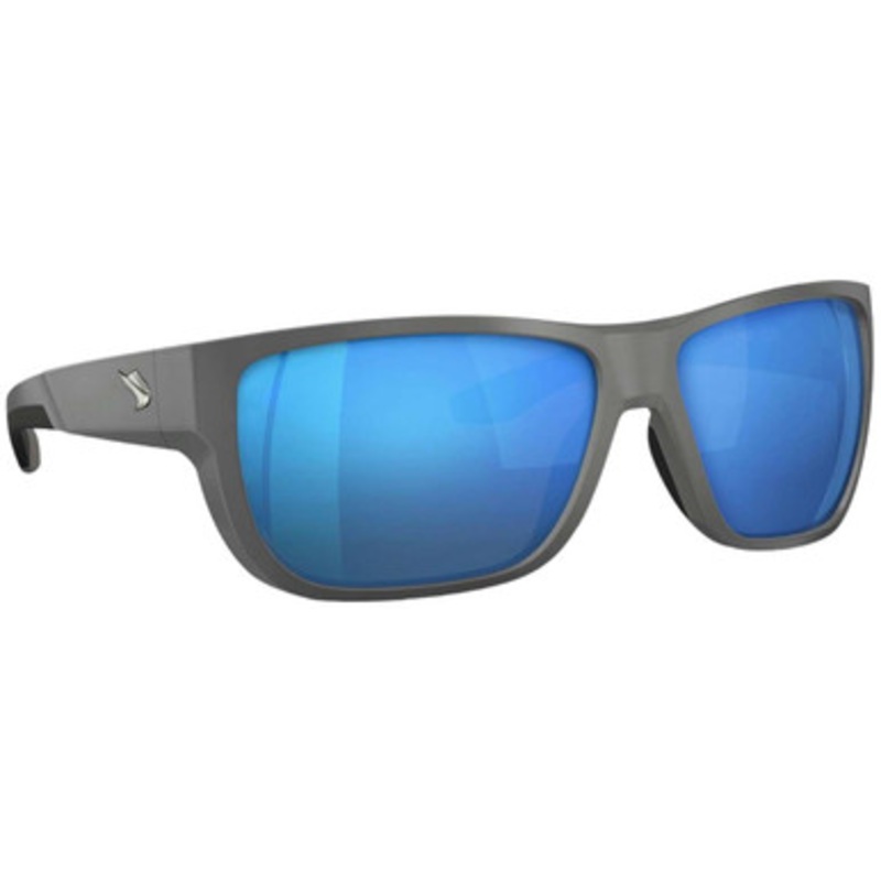 Fin-Nor 12/0 Sunglasses – Matte Dark Grey Frame/Blue Mirror Poly Lens