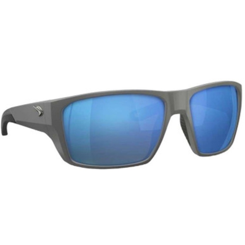 Fin-Nor Bouncer Sunglasses – Matte Dark Grey Frame/Blue Mirror Poly Lens