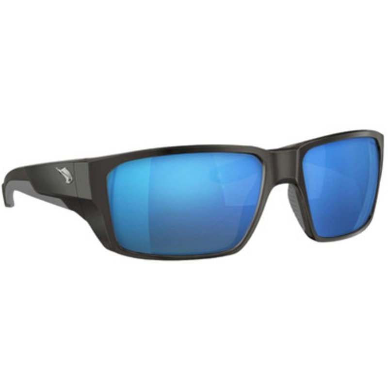 Fin-Nor Flybridge Sunglasses – Matte Black Frame/Blue Mirror Poly Lens
