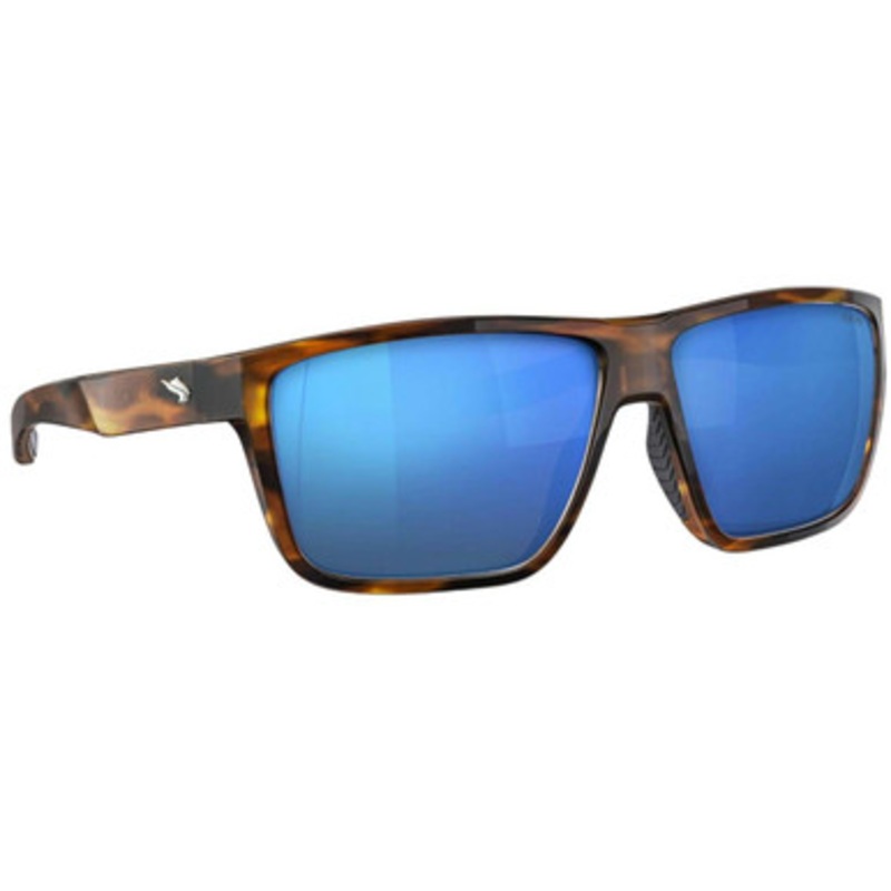 Fin-Nor Popper Sunglasses – Matte Tea Tortoise Frame/Blue Mirror Poly Lens