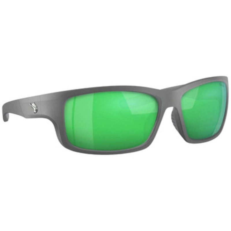 Fin-Nor RT Sunglasses – Matte Shade Grey Frame/Green Mirror Poly Lens