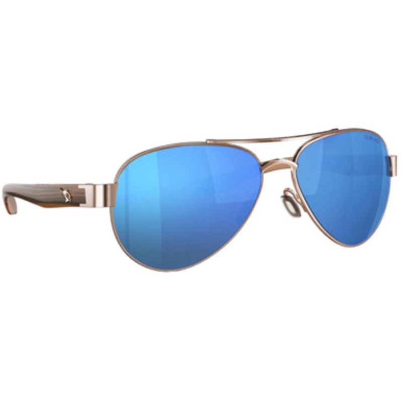 Fin-Nor Surf Candy Sunglasses – Rose Gold/Brown/Amber Stripe Frame/Blue Mirror Poly Lens