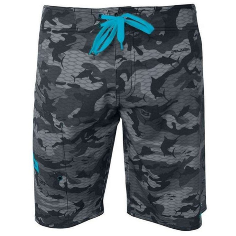 Pelagic 4-Tek Boardshorts – Fish Camo II Grey 40